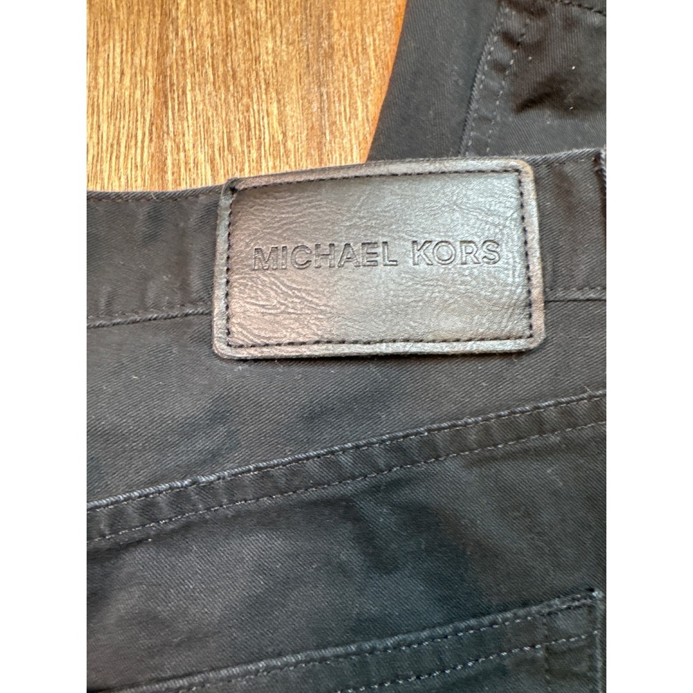 Michael Kors Parker Slim Fit Black Pants Mens 36/30 Cotton Blend Five Pocket - Picture 11 of 12
